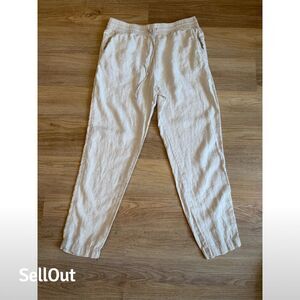 🔖🔖CLEARANCE 🔖🔖H&M Women's Tan Linen Casual Pants M Elastic Waist